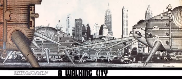 Walking city image by Ron Herron of Archigram