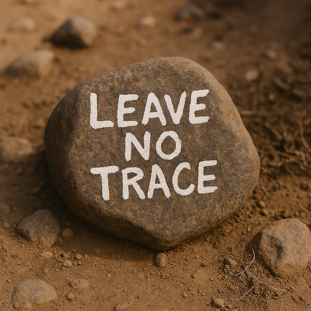 painted rock saying leave no trace