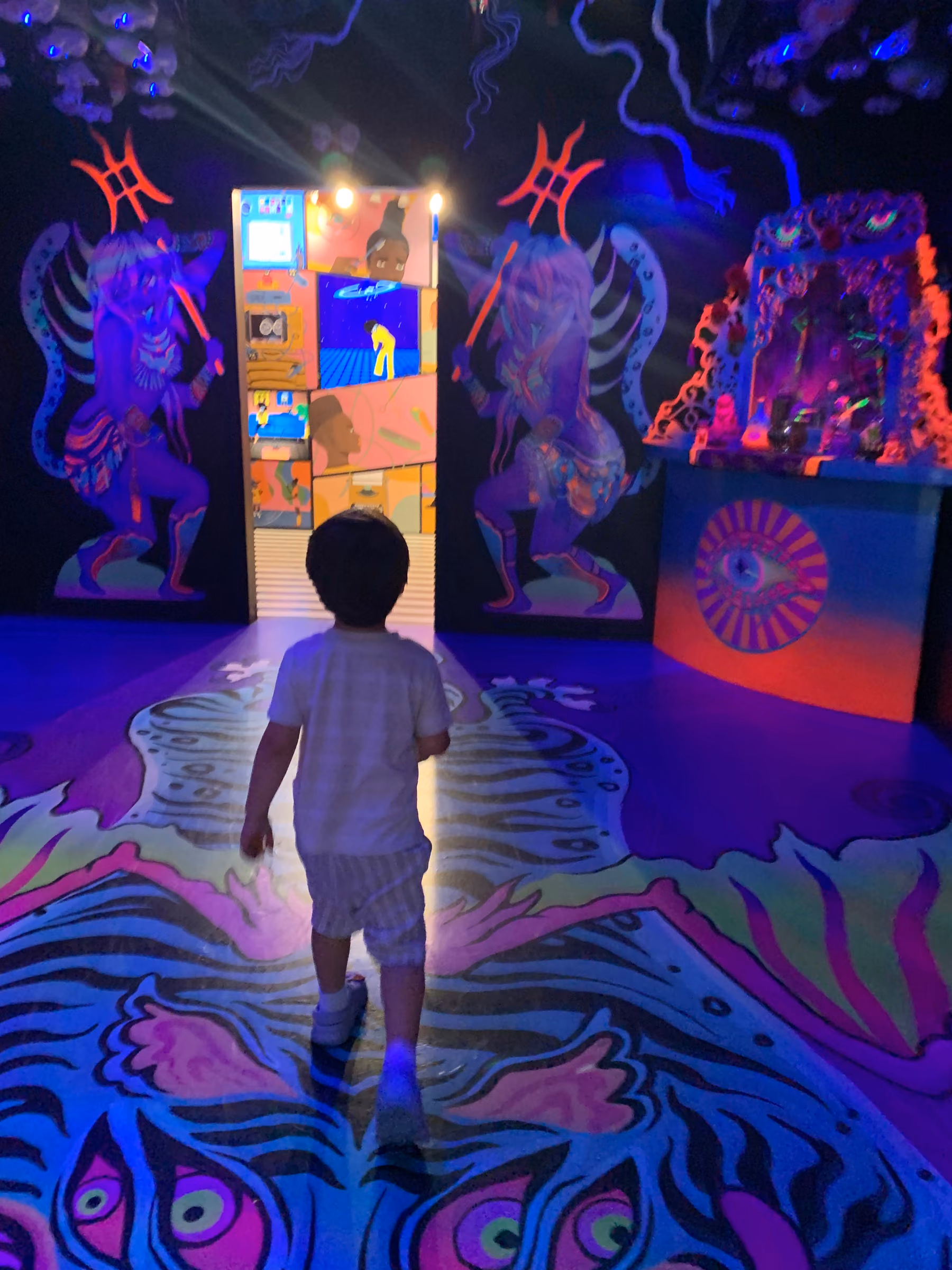My 4-year old son at Meow Wolf in Santa Fe