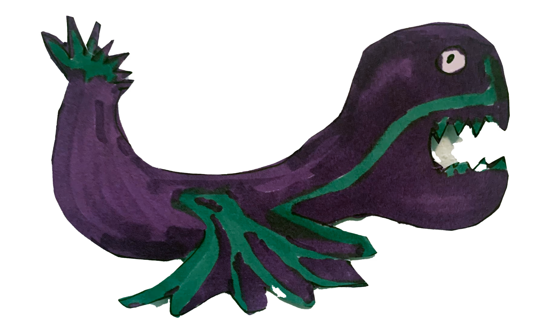 Abe drew a garbage patch monster