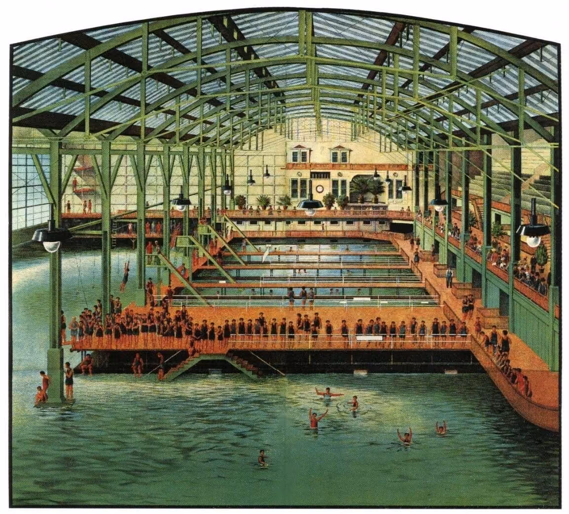 sutro baths interior - public domain postcard