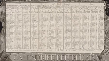 French Republican Calendar - Public Domain Image